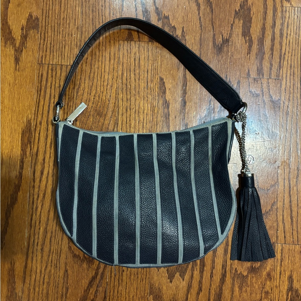 Blue and Gray Michael Kors Bag with Tassel Accent